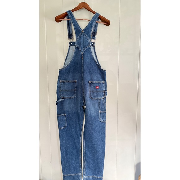 Dickies Womens S Denim Bib Overalls Boyfriend Fit Workwear Carpenter Y2K Utility - Picture 4 of 11